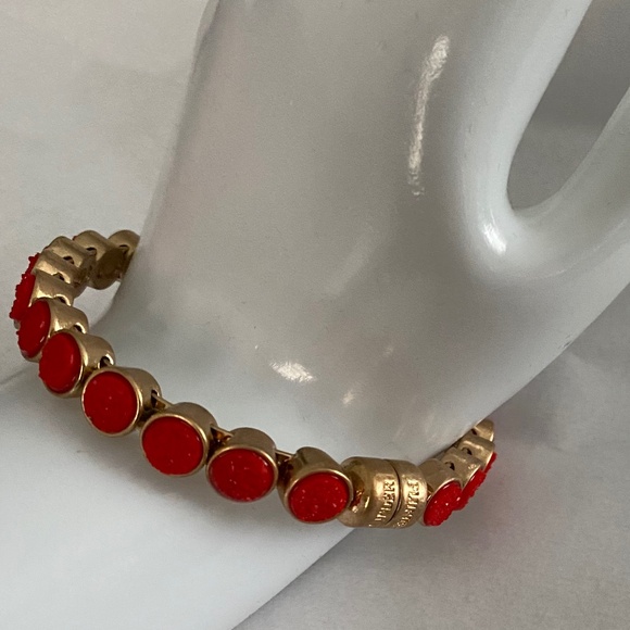 Plunder Red Druzy Magnetic Bracelet Goldtone - Picture 4 of 14